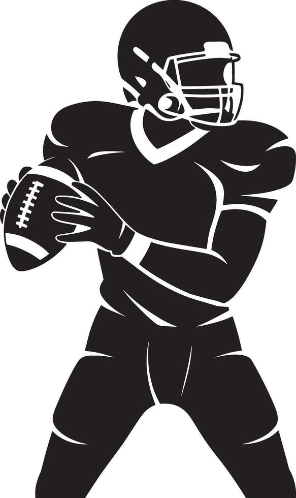 Quarterback Preparing To Throw The Football Illustration Isolated Design vector