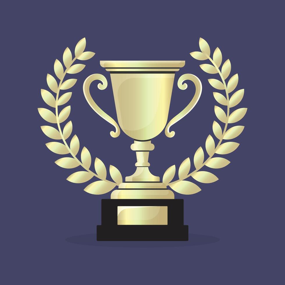 Winners Cup in White Gold Color Illustration vector