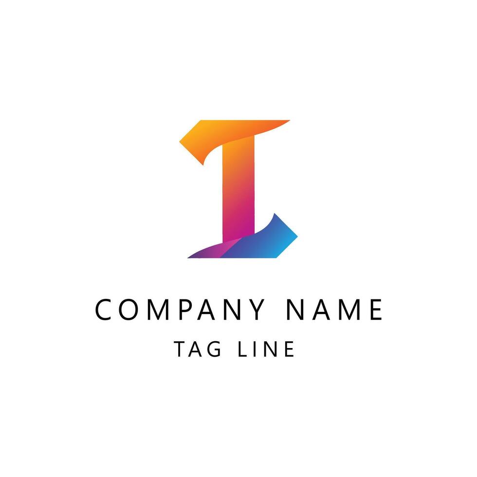 Gradient i logo template vector