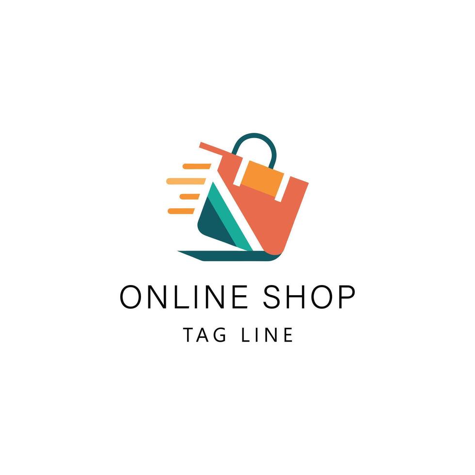 Shopping bag gradient logo template vector