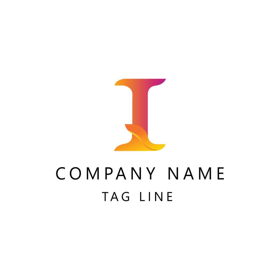 Gradient i letter logo design vector