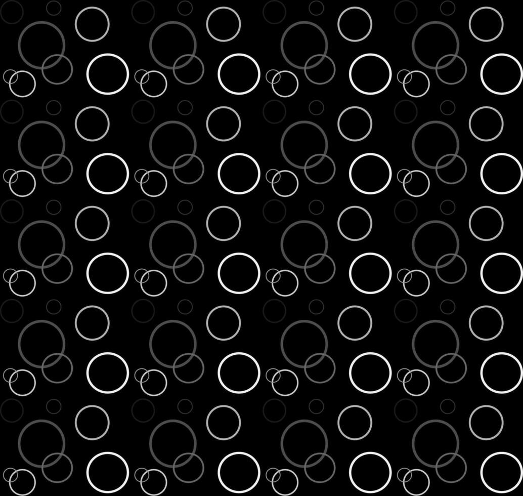 Seamless abstract geometric pattern of gray circles on a black background vector