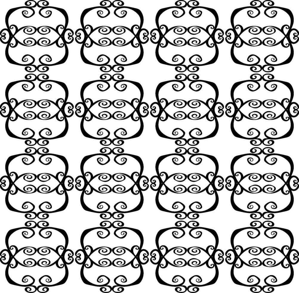 Beautiful abstract seamless pattern in black on white background for fabric or wallpaper vector