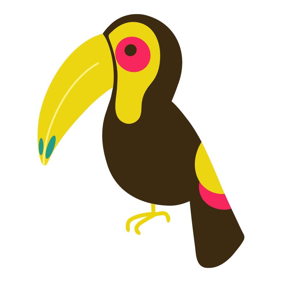 Toucan illustration, hand drawn cartoon illustration of toucan bird. Toucan bird illustration for cards, designs, invitations, logos. vector