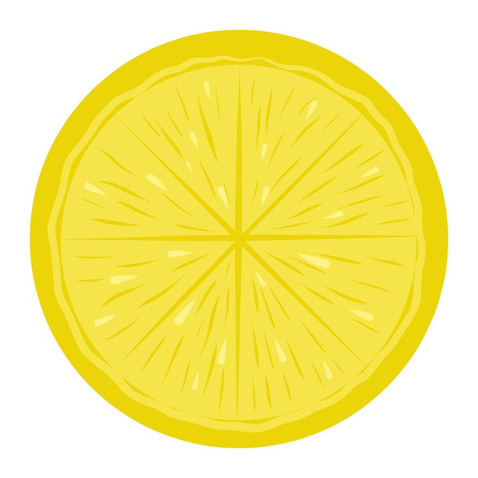 Lemon slice illustration, sliced lemon, half lemon. Lemon fruit icon for cards, designs, invitations, logos vector
