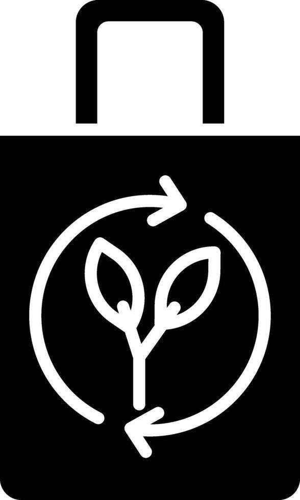 A black and white bag with a plant inside vector