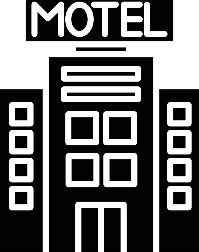 A black and white hotel sign with the word motel vector