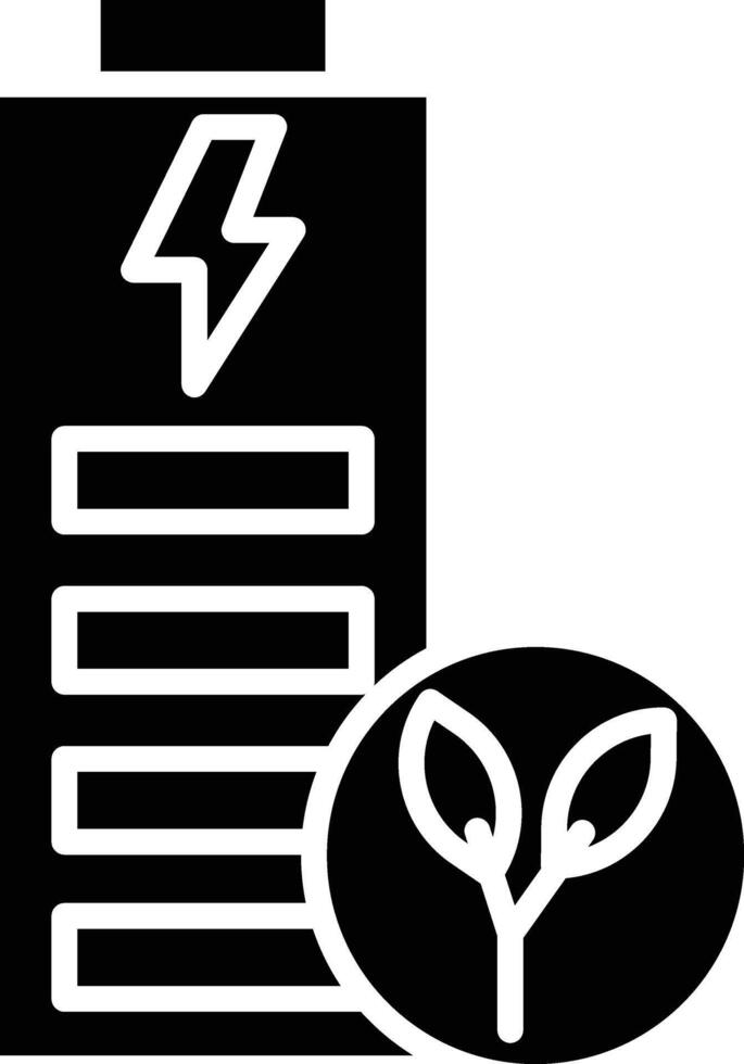 An icon of a battery and a plant vector