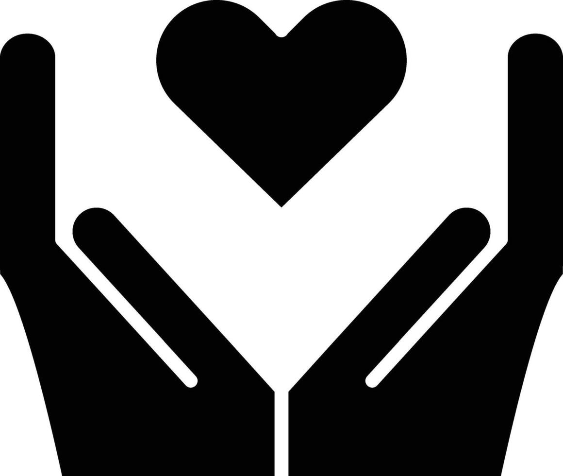 Hands holding a heart icon vector