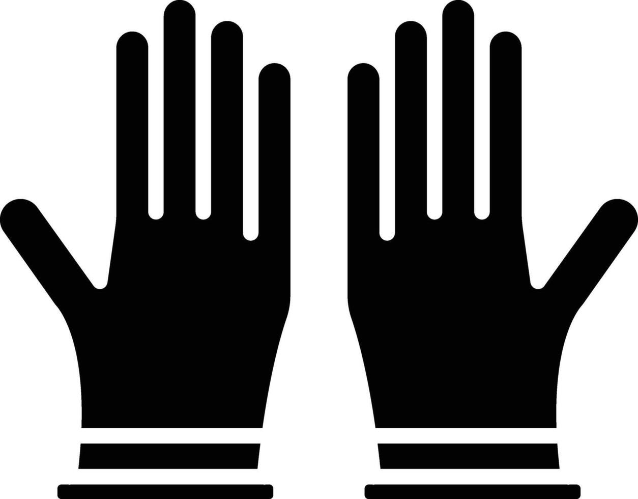 Two black gloves on a white background vector