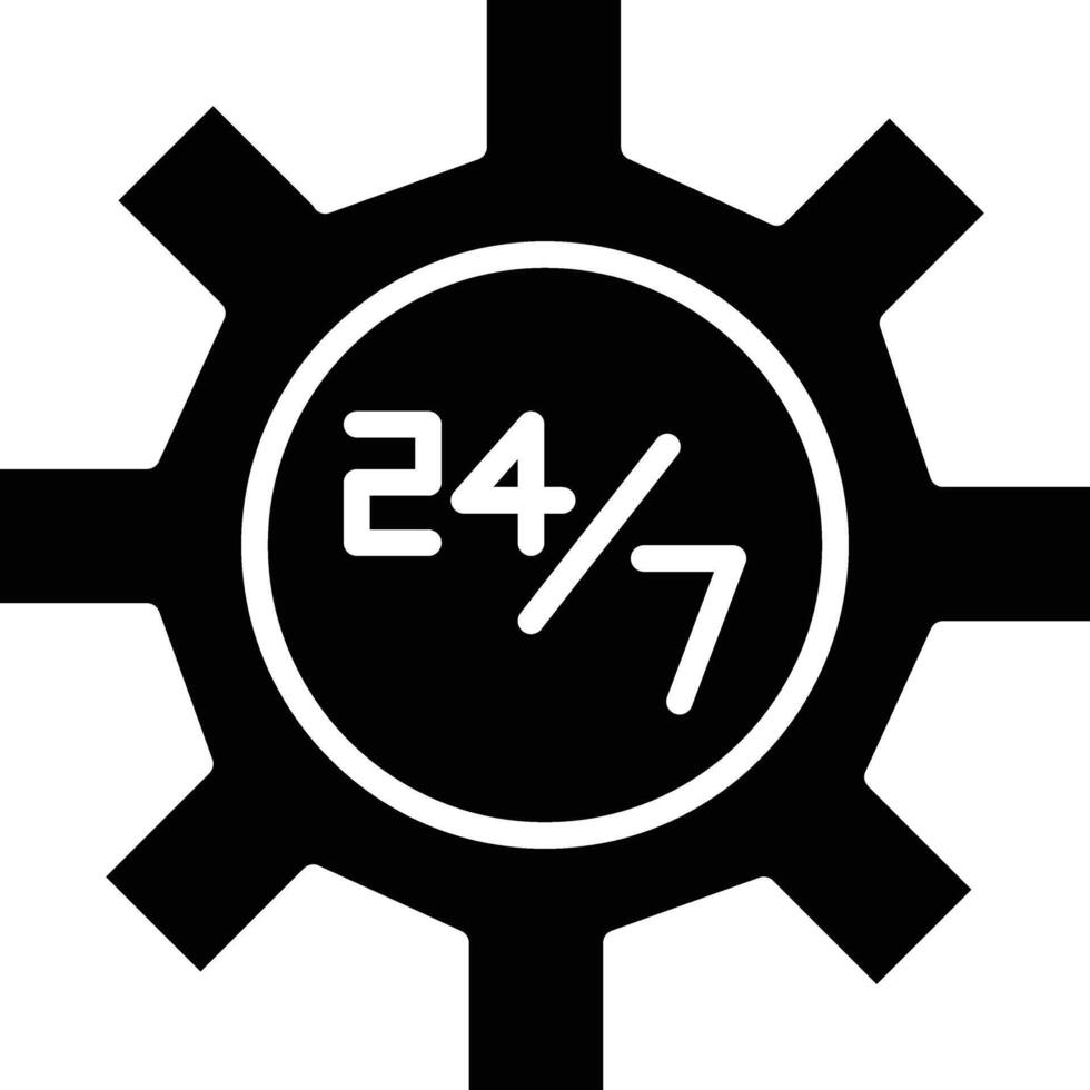 A black and white logo with the number 24 7 vector
