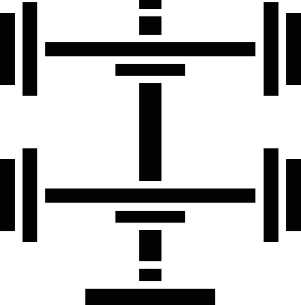 A barbell icon with two weights on it vector