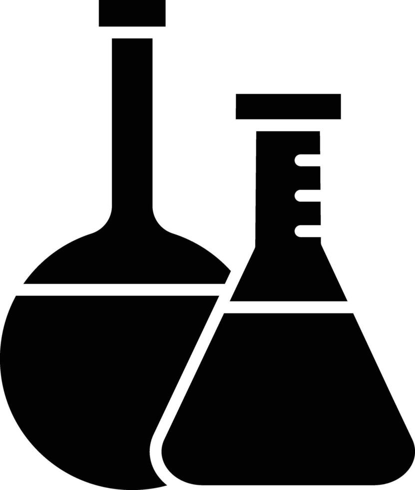A black and white illustration of two test tubes vector