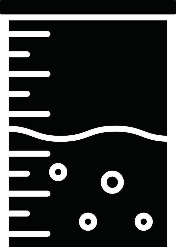 A black and white illustration of a beaker vector