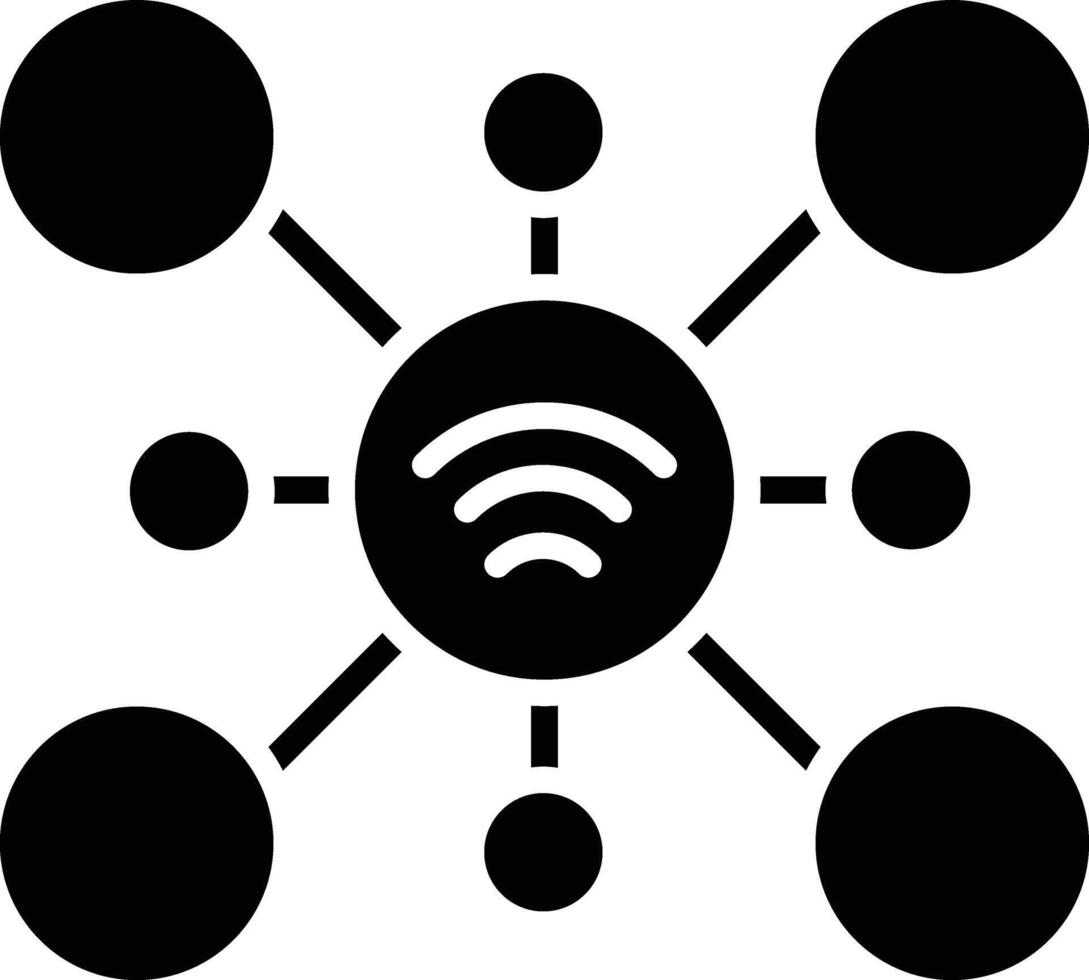 A black and white image of a wifi symbol vector