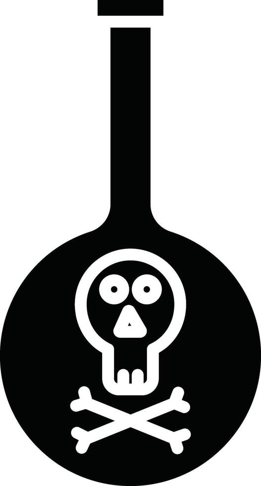 A black and white skull and crossbones in a glass bottle vector
