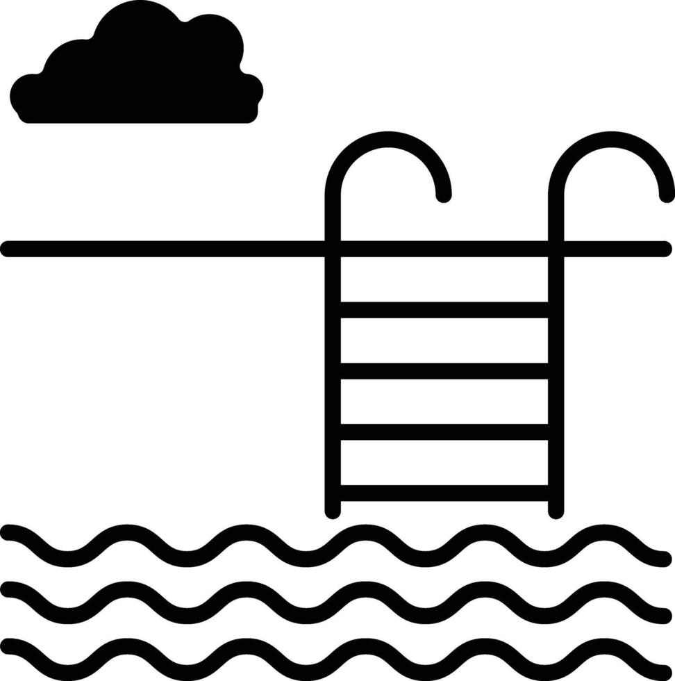 A ladder and a ladder in the water vector