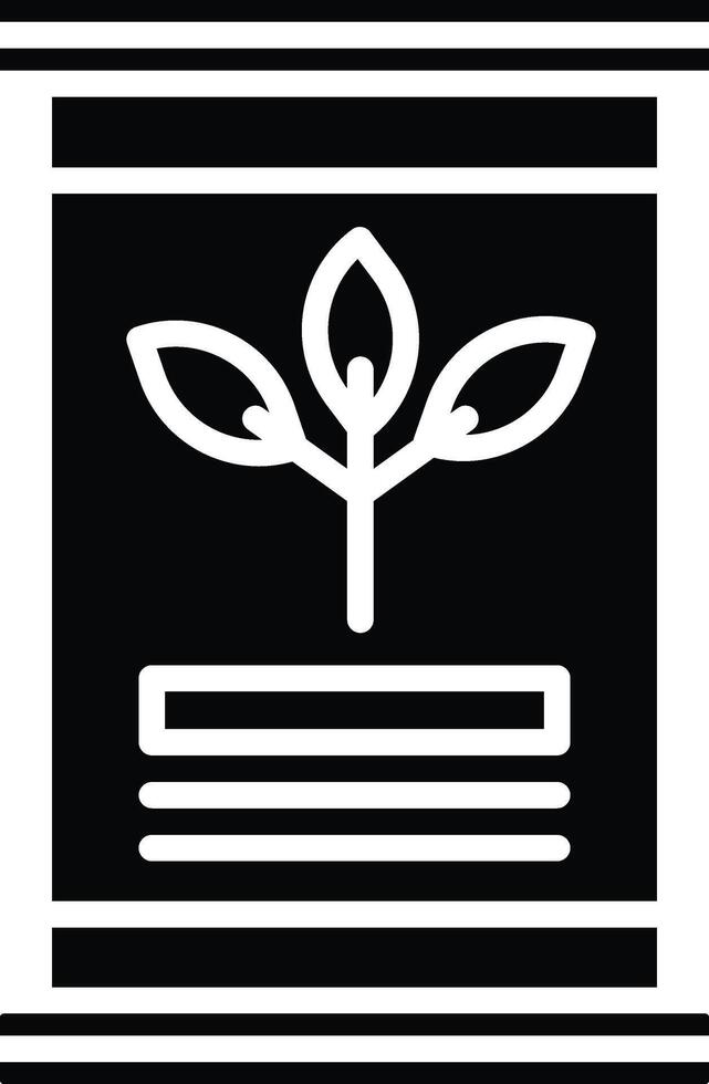 A black and white icon of a plant growing in a box vector