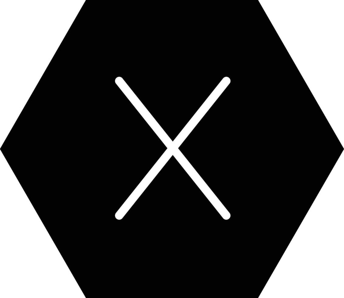 The x logo in a black hexagon vector
