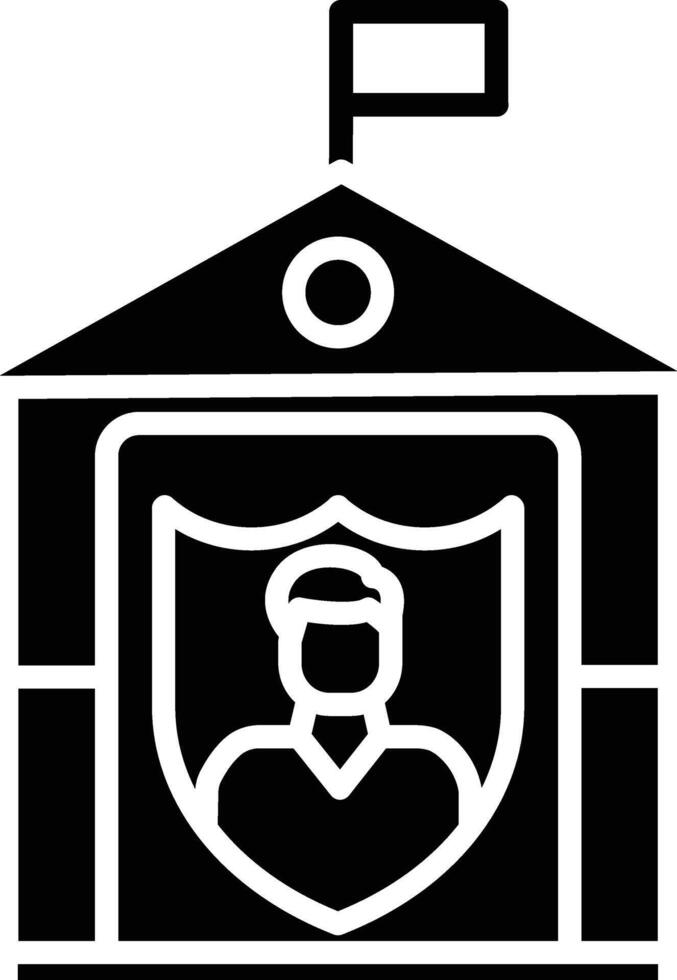 A black and white illustration of a school building vector