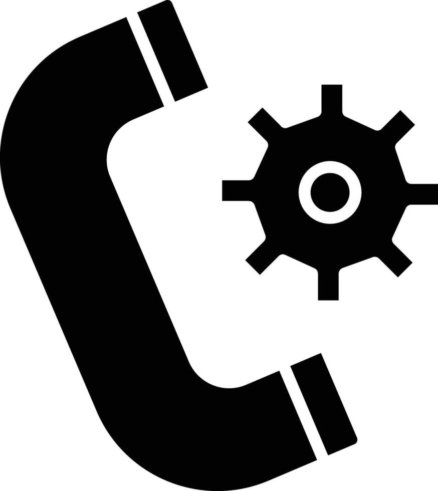 A phone with gears and a gear icon vector