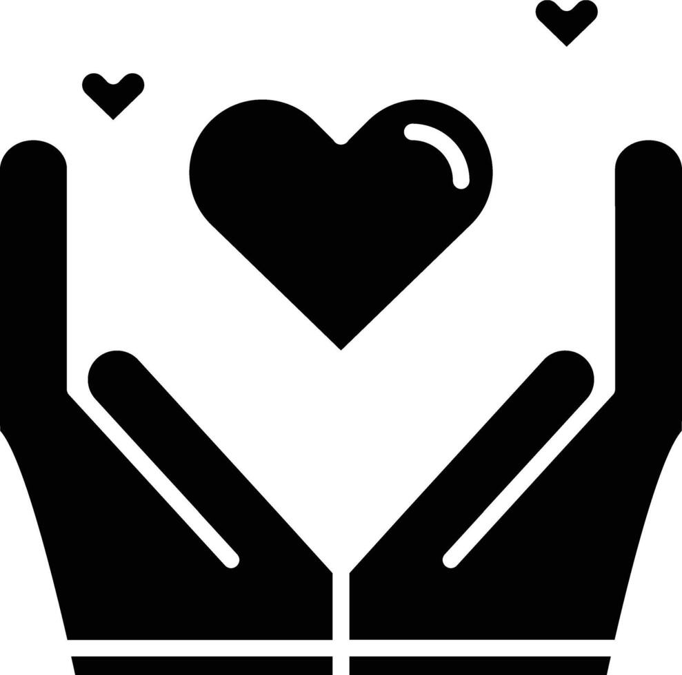 Heart in hands icon vector