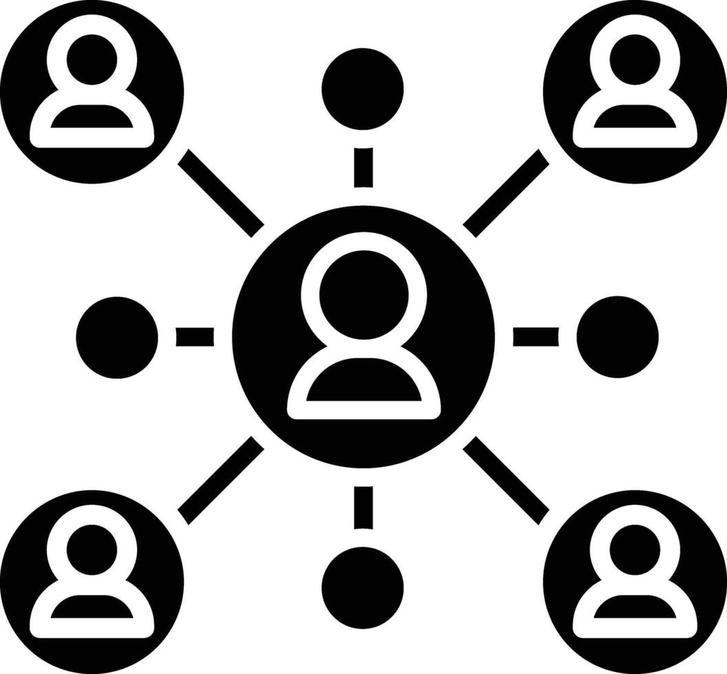 A circle with people connected to each other vector