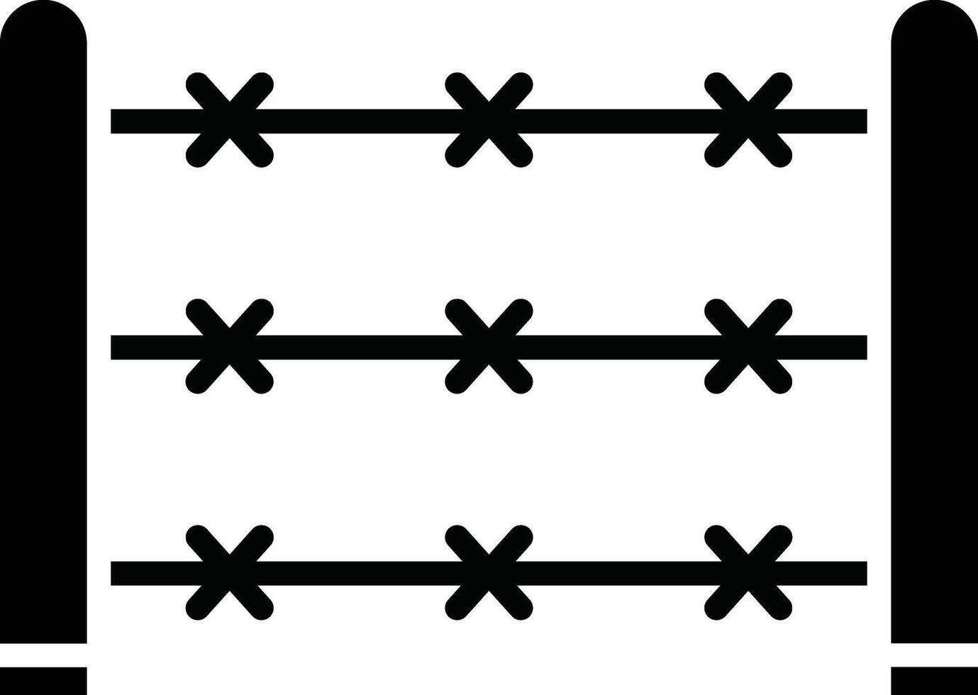 Barbed wire fence icon vector