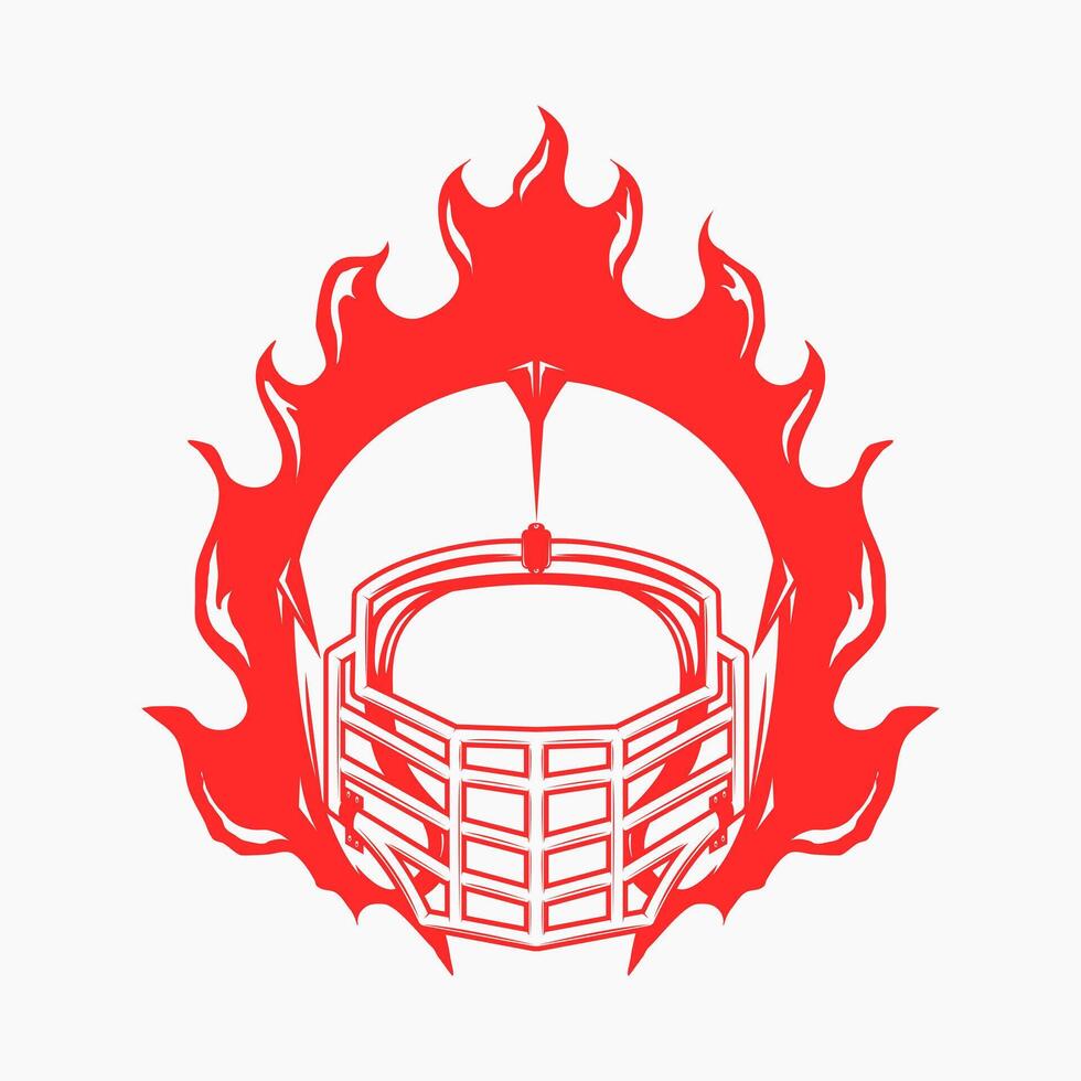 rugby helmet with fire vector