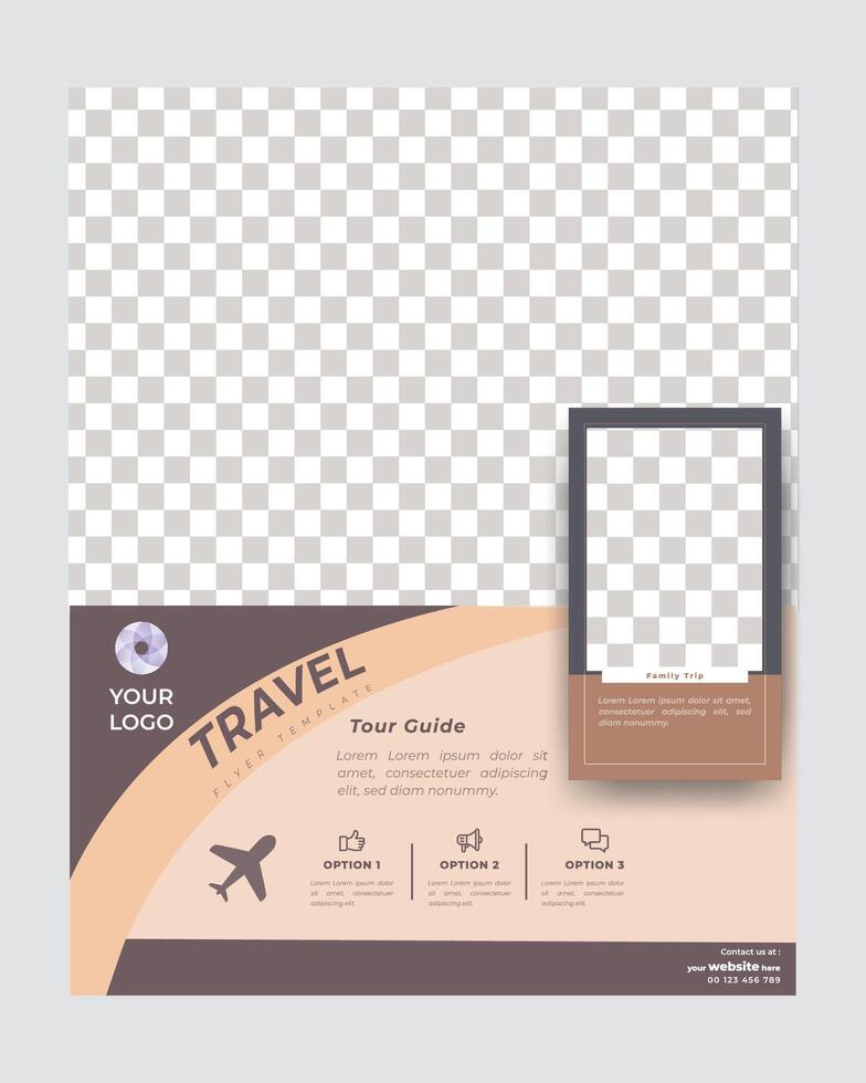 Explore World With Travel Flyer. vector
