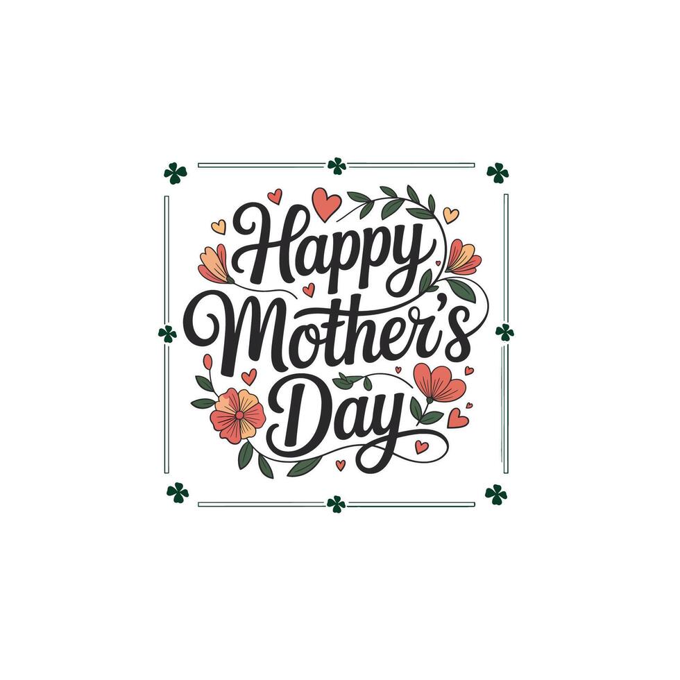 Cream and Peach Floral Typography for Mothers Day Celebrations vector