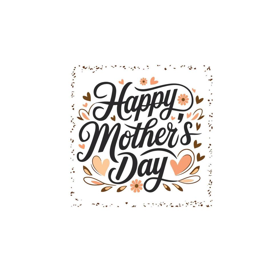 Pastel Toned Mothers Day Text Design for Cards and Posters vector