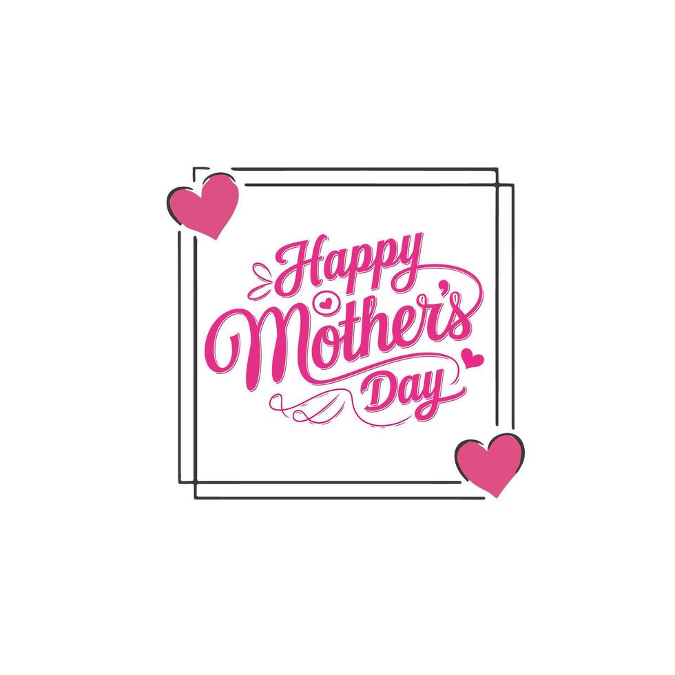 Digital Mothers Day Greeting with Floral and Vine Details vector