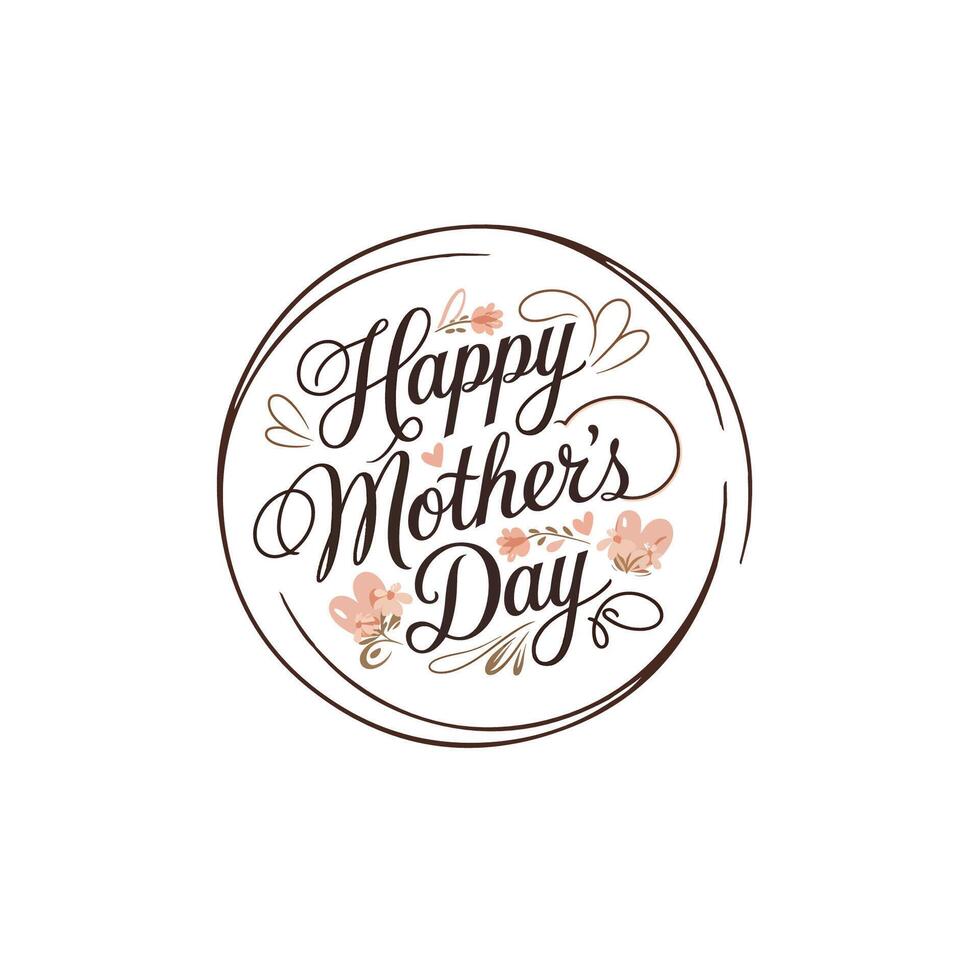 Mothers Day Card Design Elegant Typography and Floral Details vector