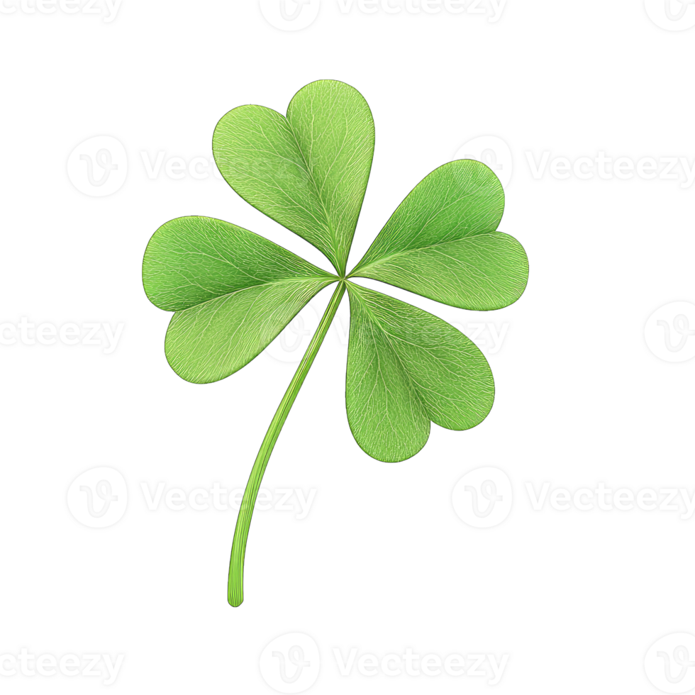 Lucky irish shamrock st patricks day four leaf clover green plant isolated on isolated illustration png