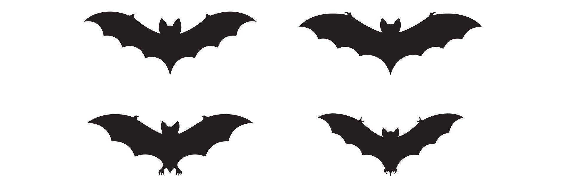 Set of bat silhouettes vector