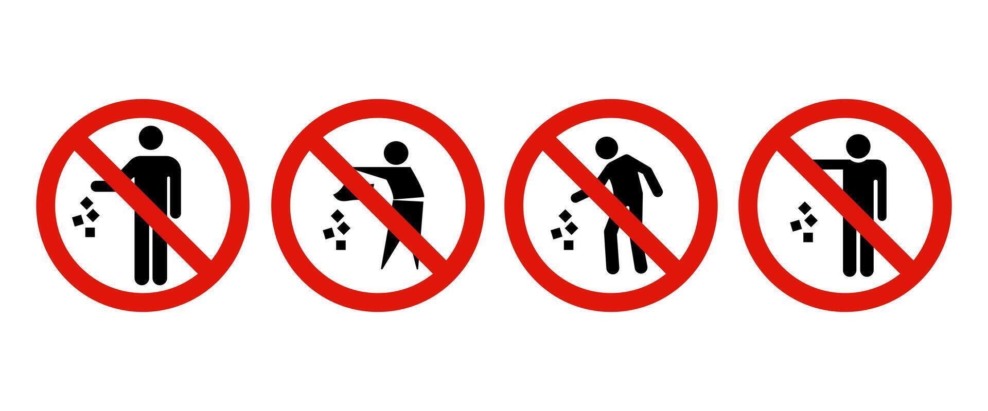 Do not litter, keep it clean, prohibition sign. illustration. vector