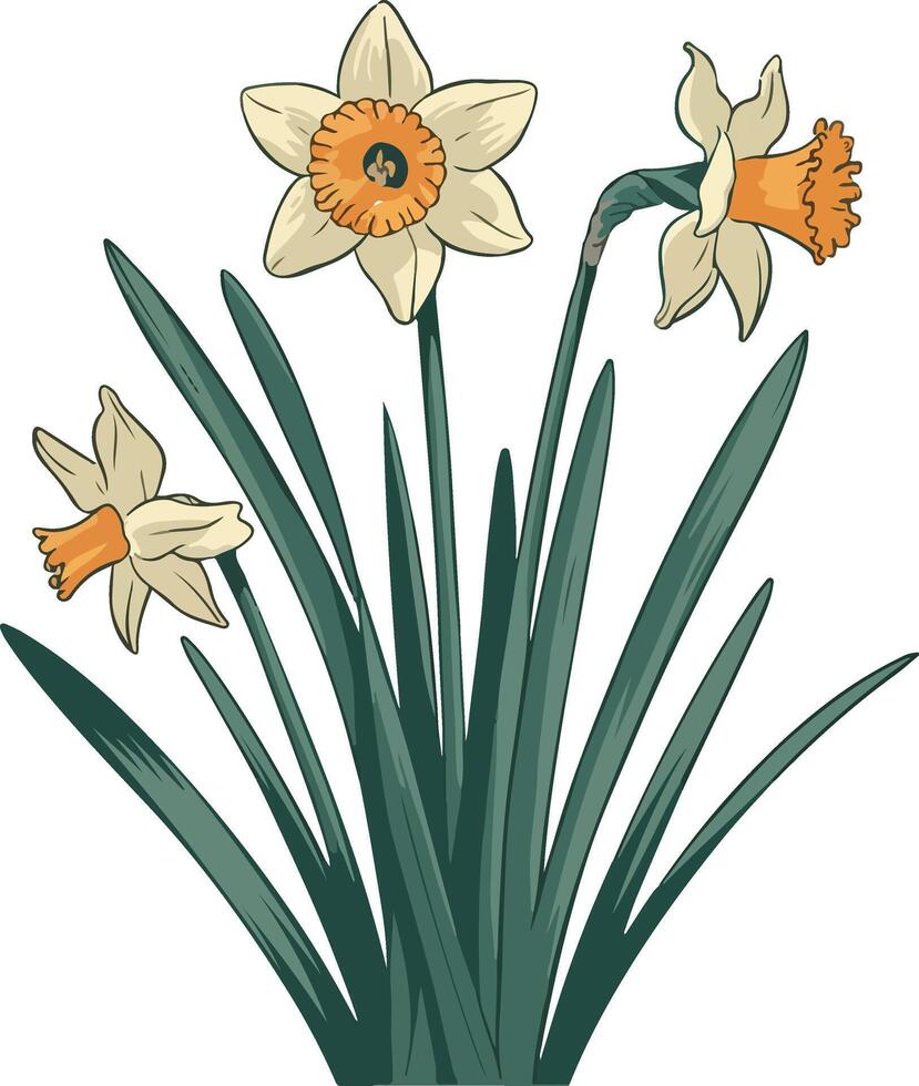 Hand-Drawn Flower Elements Flat Style Floral Bundle vector