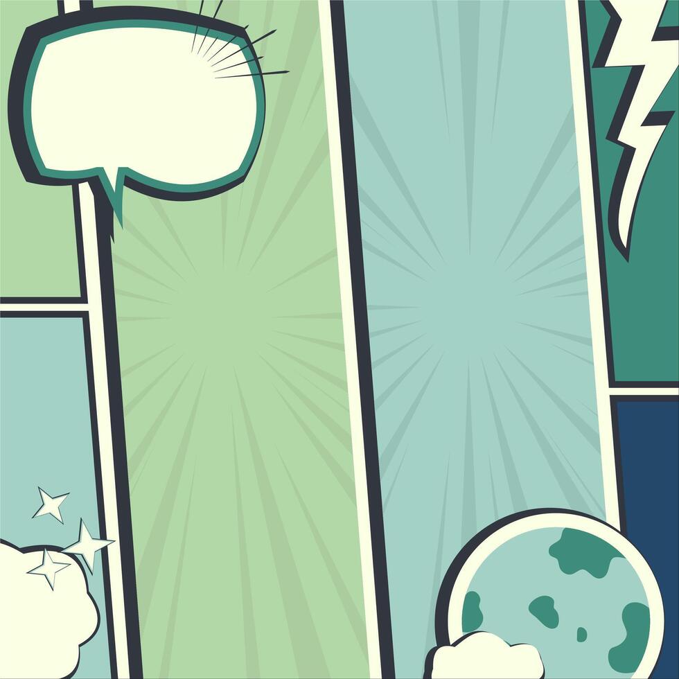 comic book style template with speech bubbles and clouds vector
