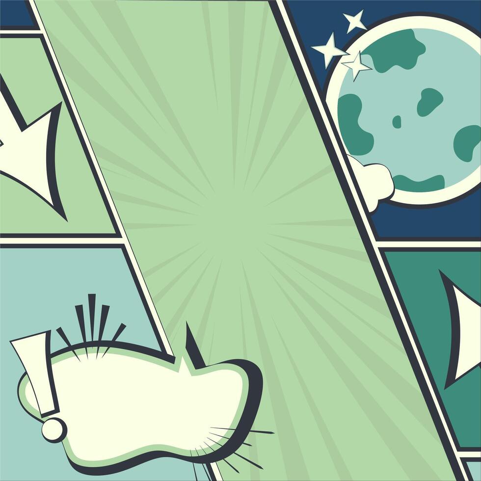 comic book style background with space and earth vector