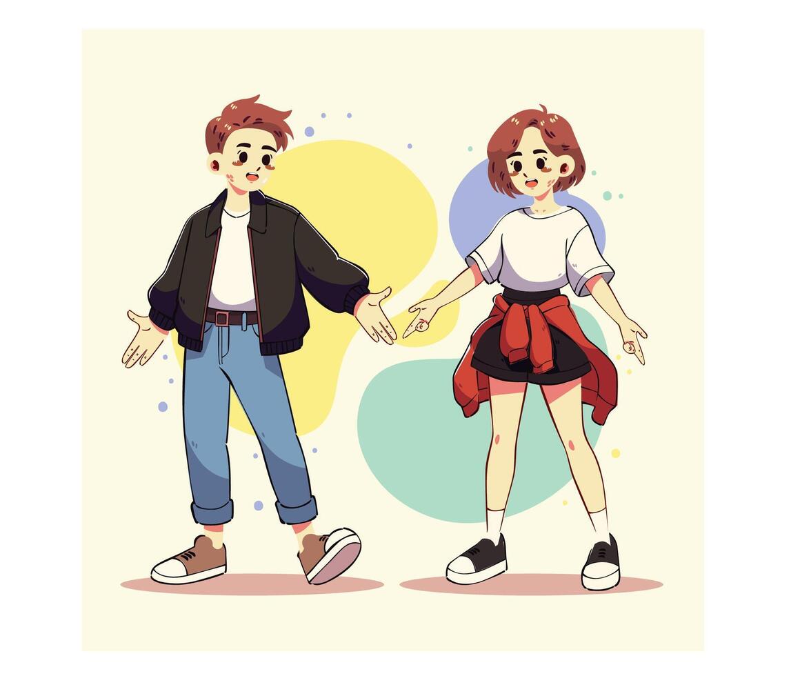 Stylish Young Characters vector