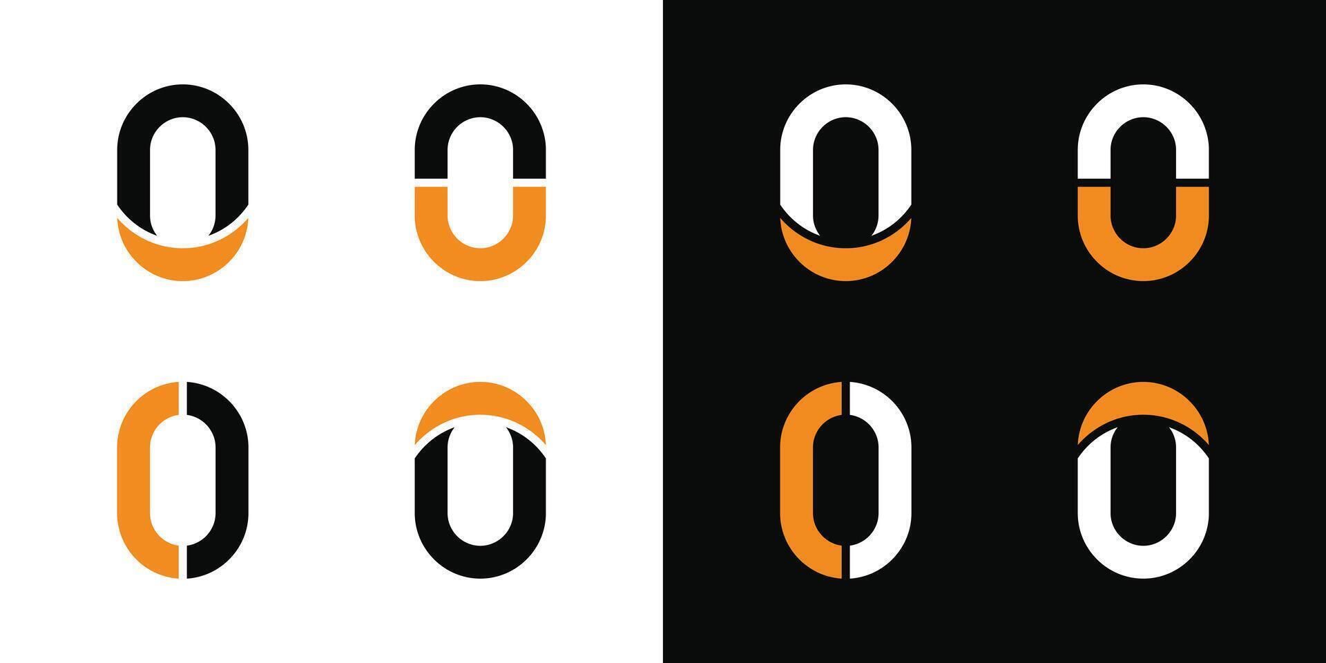 Set of zero number logo designs templates, modern concept. Premium vector