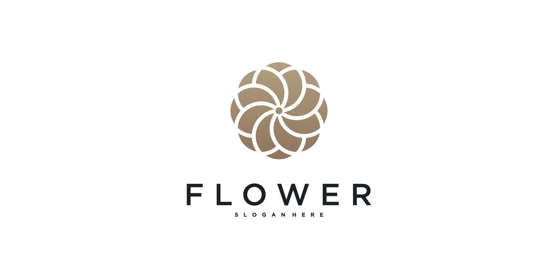 Abstract luxury floral logo design template. Premium vector