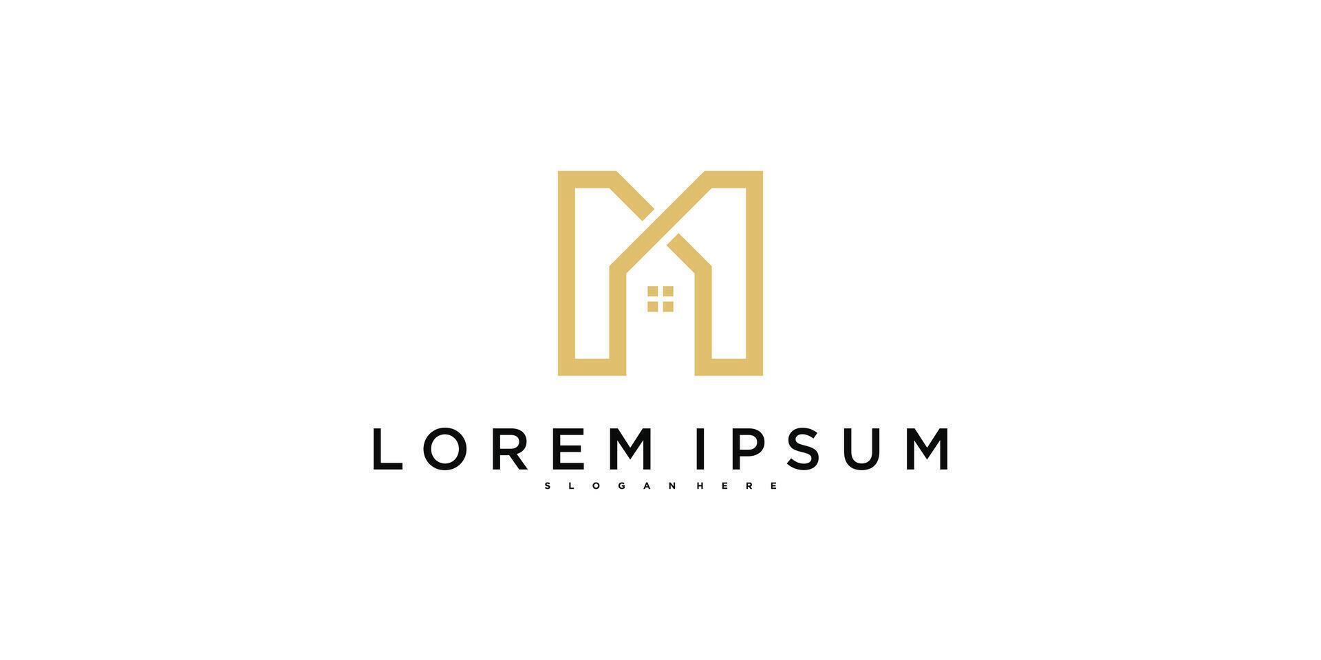 Minimalist modern house logo design vector