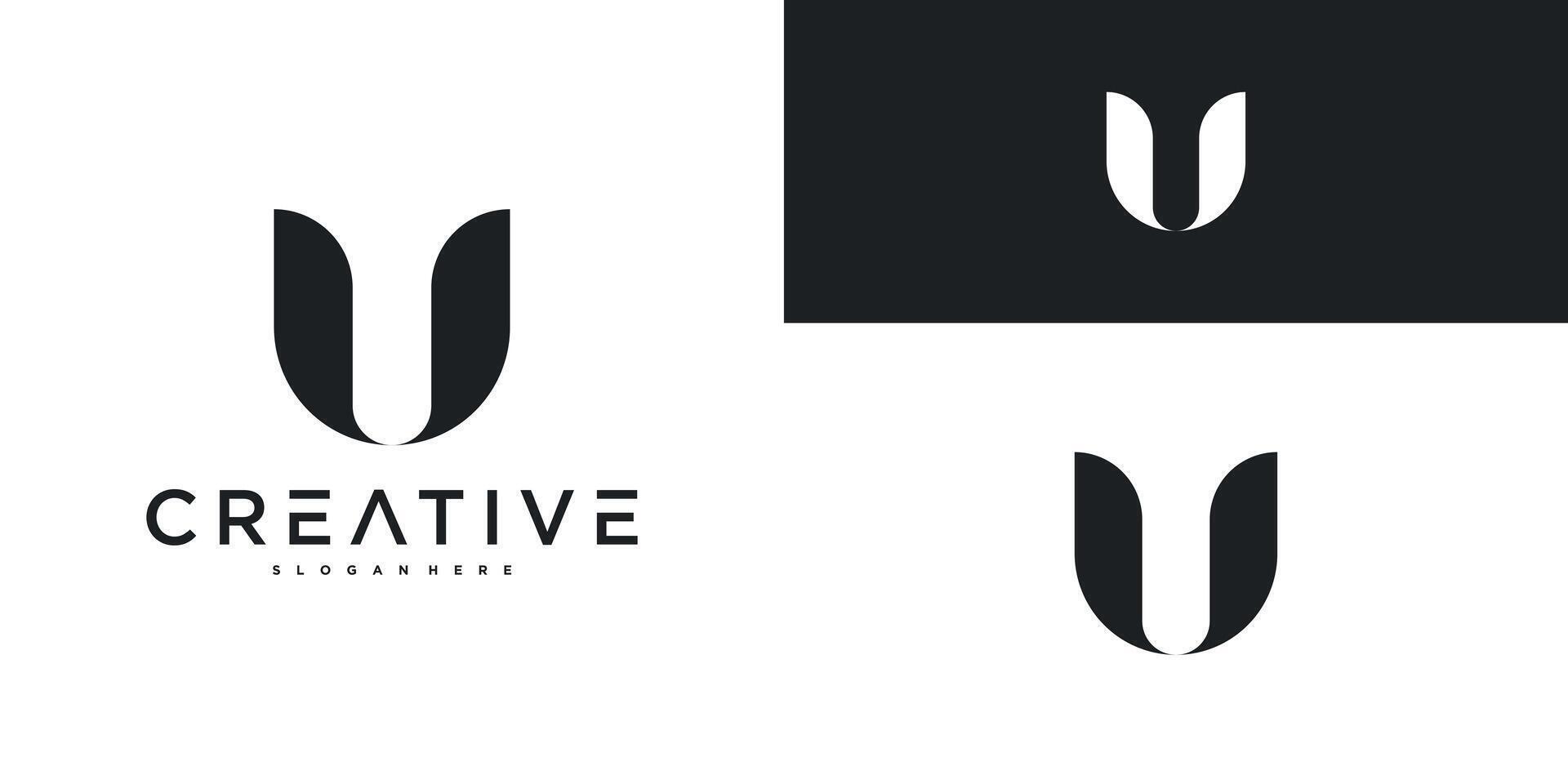Creative modern initial letter U logo design. vector