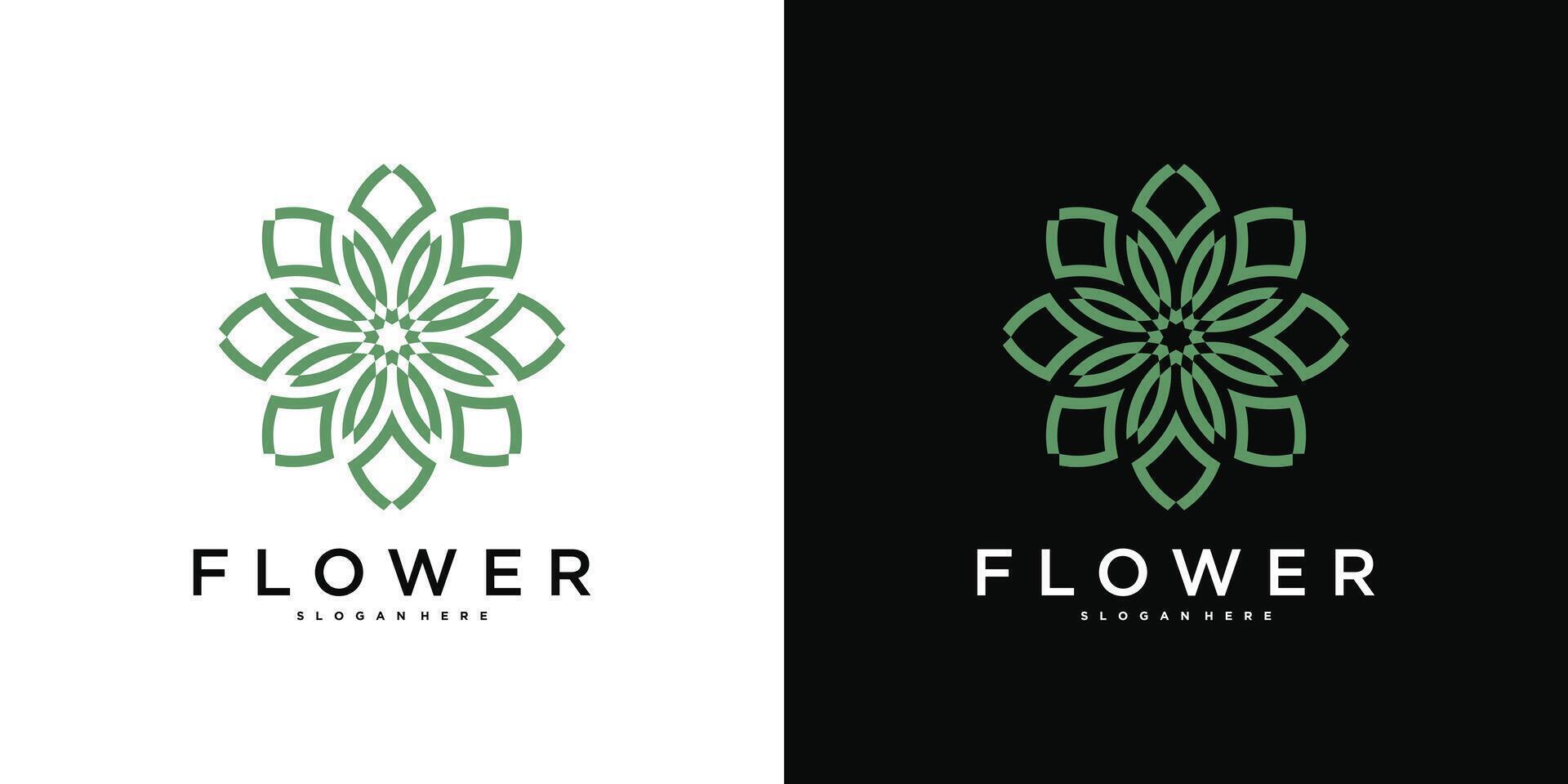 Elegant flower logo design template. Premium vector
