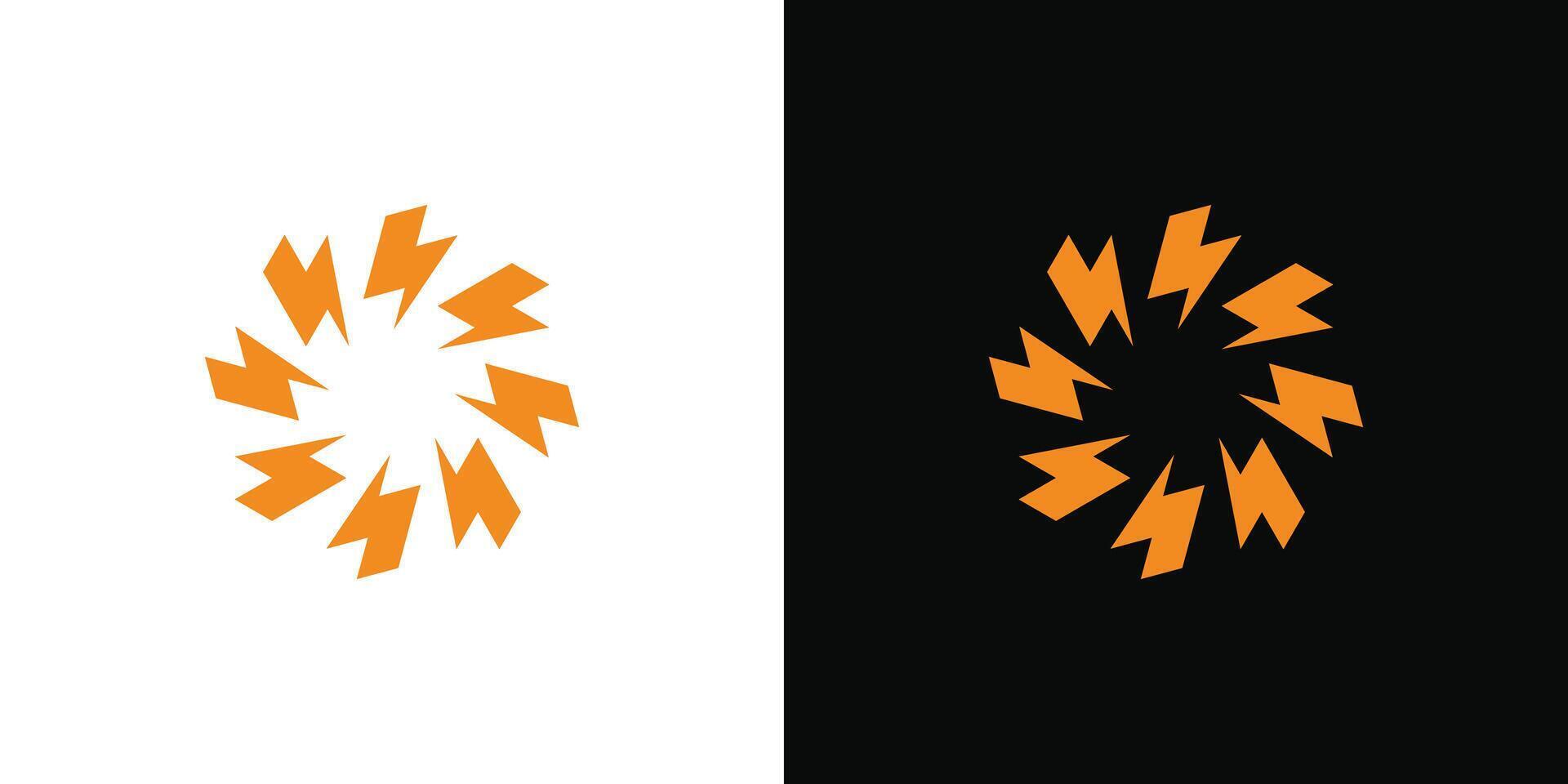 Abstract sun logo design. lightning circle or energy. Premium vector