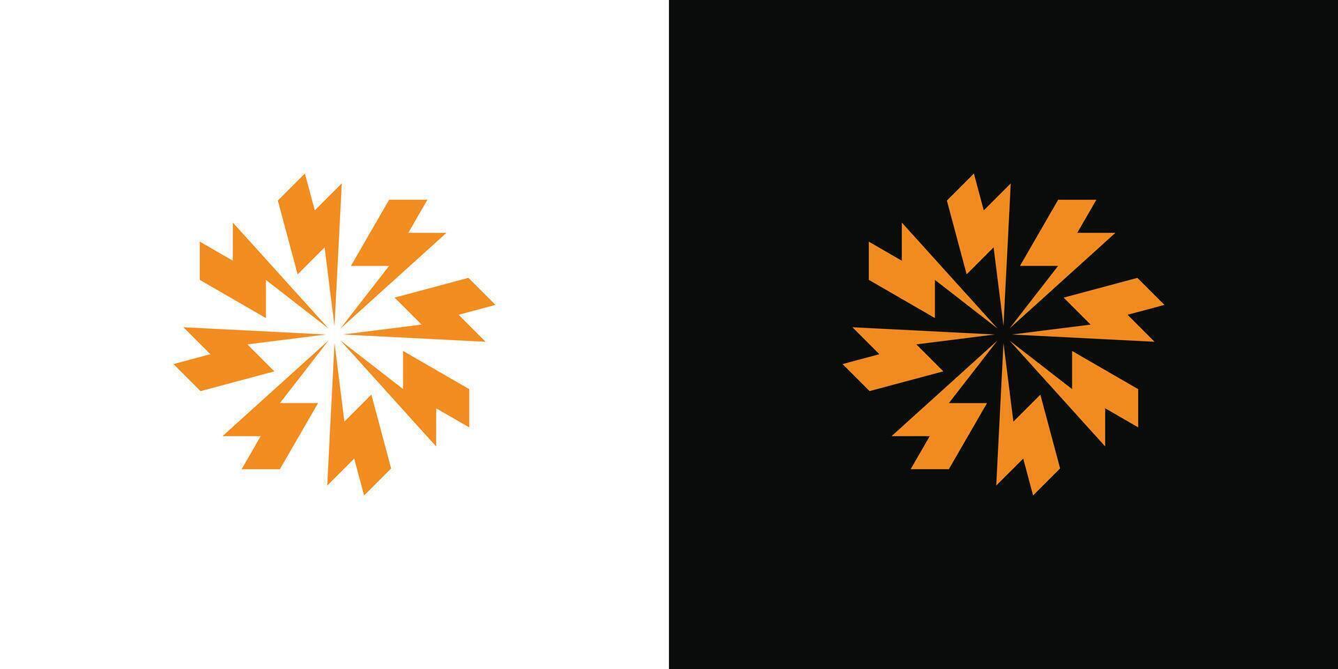 Abstract sun logo design. lightning circle or energy vector