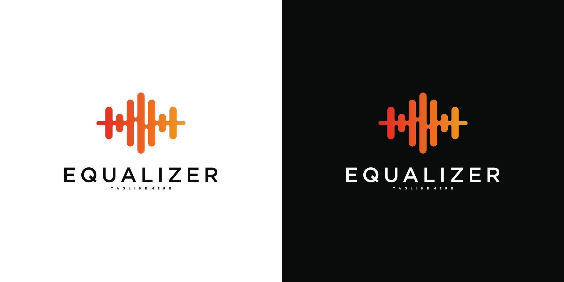 Equalizer logo design. Sound wave or radio wave vector