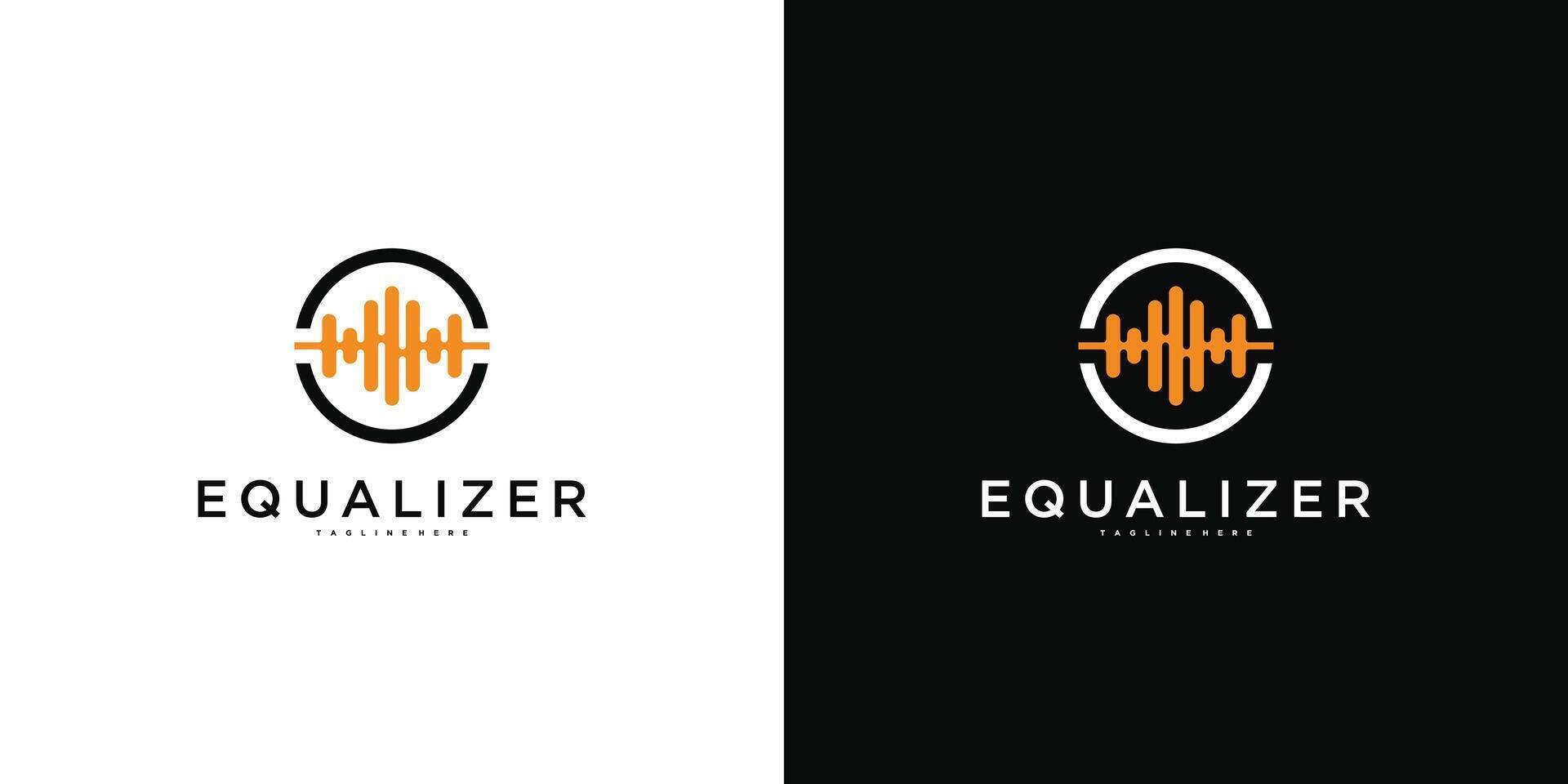 Equalizer logo designs. Sound wave or radio wave vector